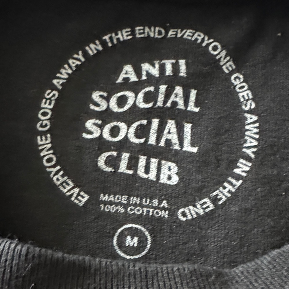 Anti Social Social Club Black Tee with Red Logo - Picture 3 of 3